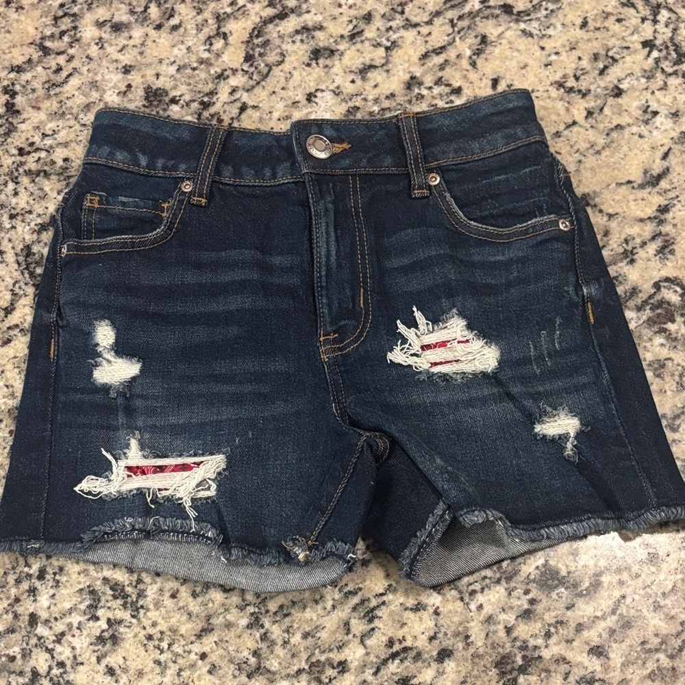 Maurice's Hi Rise Distressed Denim Shorts Size 0
